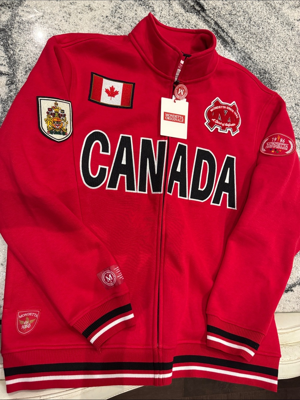 Mondetta Red Canada Full-Zip Patch Jacket